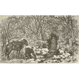 Juliusz KOSSAK (1824-1899), Kozak czerpiący ze zdroju u stóp kapliczki Św. Onufrego