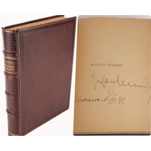 TUWIM- WIERSZE ZEBRANE publ. 1946 autographe de l'auteur