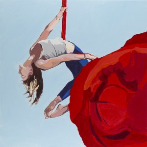 Ewa Krzywińska (ur. 1976, Wrocław), Red silk on the wind, 2024