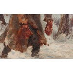 Wojciech Kossak (1856 Paryż - 1942 Kraków), Żołnierz wracający z łowów - fragment panoramy Berezyna, 1894-1896