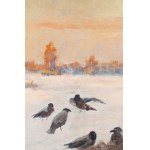 Wojciech Kossak (1856 Paryż - 1942 Kraków), Wrony na śniegu - fragment panoramy Berezyna, 1894-1896