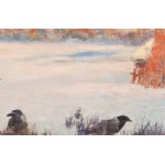 Wojciech Kossak (1856 Paryż - 1942 Kraków), Wrony na śniegu - fragment panoramy Berezyna, 1894-1896
