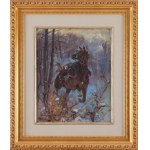 Wojciech Kossak (1856 Paryż - 1942 Kraków), Spłoszony koń, 1922 (?)