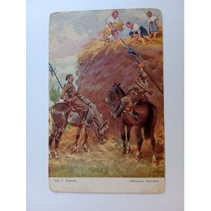 POSTCARD POLISH PAINTING KOSSAK SIEGE FORTRESS MERRY WAR 1934