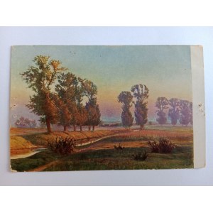 POSTCARD POLISH PAINTING BISKE TOPOLE PRE-WAR