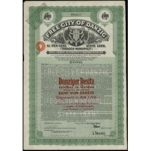 Slobodné mesto Gdansk, 6 1/2 % pôžička na 100 libier, 10.10.1927, Gdansk