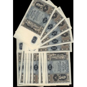 Poland, set: 20 x 20 gold, 11.11.1936