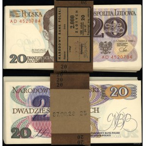 Poland, set: 30 x 20 zloty together with NBP band, 1.06.1982
