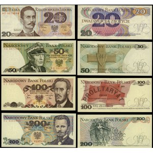 Polska, zestaw: 20, 50, 100 i 200 złotych, 1979-1988