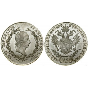 Węgry, 20 krajcarów, 1829 B, Kremnica