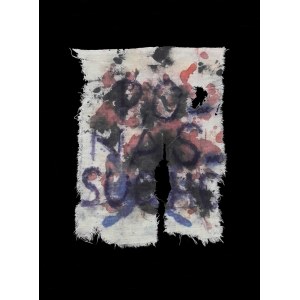 JIRI KOLAR Czech Republic 1914 - 2002 "Untitled" Mixed media on canvas applied to cardboard 28x31 cm (canvas 14x18 cm) from1961-63. Published on full page 97 of the catalog "Collages," Parise Editore. Tribute by the Artist in 1998 .
