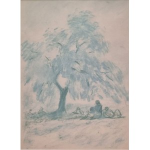 MATTIOLI CARLO Modena 1911 - Parma 1994 &quot;Senza titolo&quot; Pastello su carta cm 26x35. Firmato sul fronte in basso a destra. Autenica su foto a cura del figlio dell'Artista, Marcello Mattioli.