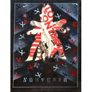 ANGELI FRANCO Roma 1935 - 1988 &quot;Souvenir&quot; Tecnica mista su tela con collage di fogli di giornali de &quot;L'Unit&agrave;&quot; e &quot;Lotta Continua&quot;, cm 45,5x35, di inizio anni '80. Firmata &quot;Angeli&quot; sul retro in alto. Archivio F