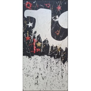ANGELI FRANCO Roma 1935 - 1988 &quot;Frammenti&quot; Smalti su tela cm 60x120 del 1975, firmato al verso. Autentica su foto a cura dell'Archivio per la monografia &quot;Franco Angeli 10 mercanti un artista&quot;. Opera pubblicata sul catalogo &quot;Franco