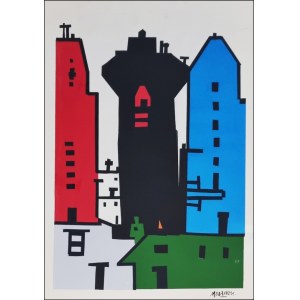 MONACHESI SANTE Macerata 1910 - Roma 1991 &quot;Senza titolo&quot; Collage su serigrafia su carta cm 70x100. Firmata sul fronte in basso a destra.