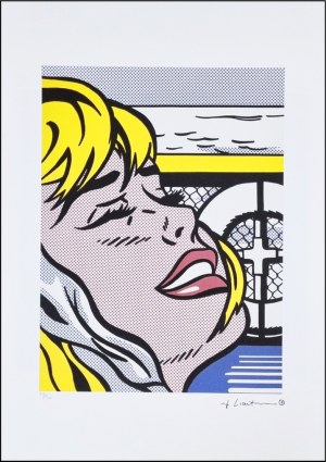 LICHTENSTEIN ROY New York 1923 - 1997 "Senza titolo" Riproduzione litografica offset cm 35x50. Firma in stampa sul fronte in basso a destra, tiratura 28/150 a sinistra. Sul retro ologramma di autenticità.