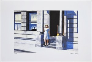 HOPPER EDWARD Stati Uniti 1882 - 1967 "Senza titolo" Riproduzione litografica offset su carta Arches France Infinity cm 38,3x57,1. Firma in stampa sul fronte in basso a destra, tiratura 20/150 a sinistra. Timbro a secco a cura della Georges Isra