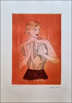 MAN RAY - EMMANUEL RADNITZKY Filadelfia 1890 - Parigi 1976 "Le mannequin" Incisione originale cm 35x49,5 del 1975. Firmata sul fronte in basso a destra, tiratura prova d'autore e timbro a secco a sinistra. Sul retro timbro di garanzia a cura del