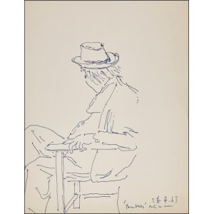 TAMBURI ORFEO Jesi 1910 - Parigi 1994 &quot;Carr&agrave; al forte&quot; Penna su cartoncino cm 21x27 del 1963, corredata di passepartout. Firma, data e luogo sul fronte in basso a destra. Autentica su foto a cura del Maestro.