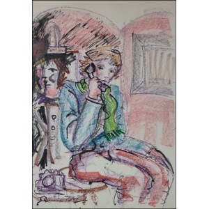 SQUICCIARINI ANTONIO Bari 1957 "Untitled" Mixed media on paper 32.5x47 cm. Signed on the front at lower left.