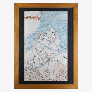 NINO MANDRICI The couple, multiple on hand-colored paper