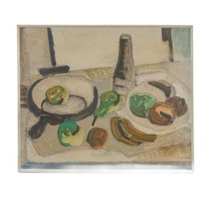 AMEDEO RUGGIERO Still life with fruit and pottery