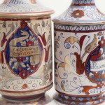 Lot of three luster ceramic albarelli