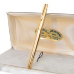 Lot of two gold-plated Waterman cf pens with 14/18 kt gold nibs