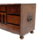 Walnut coin chest with nine drawers