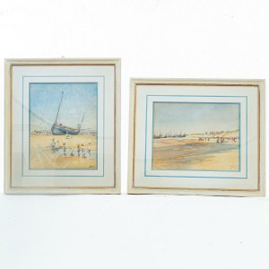 Marine, pair of watercolors on paper