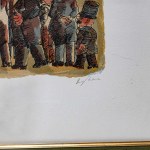 FRANZ BORGHESE Folla con dirigibile, multiplo su carta