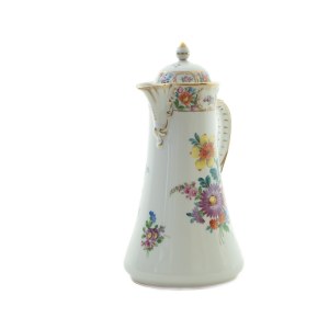 Polychrómovaná porcelánová kanvica na kávu
