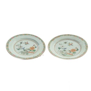 Pair of porcelain knife plates