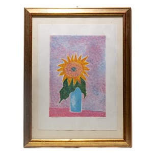 GIOVANNI OMICCIOLI Vase with sunflower, multiple on paper