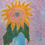 GIOVANNI OMICCIOLI Vase with sunflower, multiple on paper