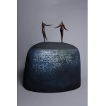 Karolina Szeląg, Zakochani (Brąz i ceramika, wys. 46 cm)