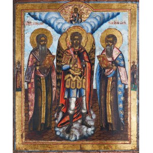IKONA, ARCHANIOŁ MICHAŁ, ŚWIĘCI CHARŁAMP I BŁAŻEJ, Rosja, 1 poł. XIX w.