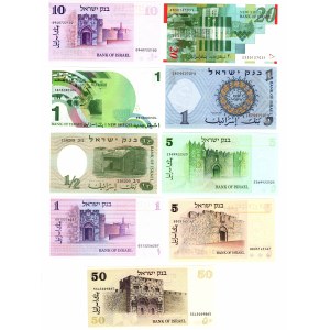 Izrael, zestaw 9 sztuk banknotów
