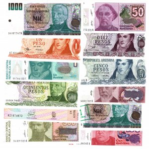 Argentína, sada 24 bankoviek