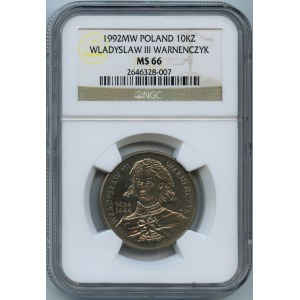 10.000 złotych 1992 - Władysław Warneńczyk - NGC MS 66