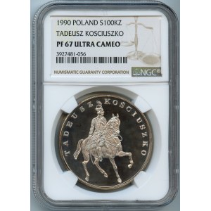 PRL, 100.000 złotych 1990 Kościuszko - NGC PF67 ULTRA CAMEO