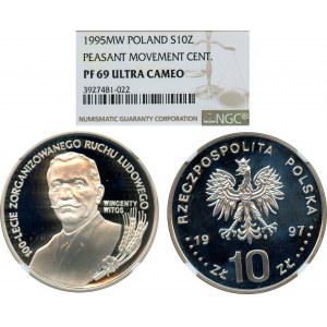 10 złotych 1995 - Wincenty Witos - NGC PF69 ULTRA CAMEO