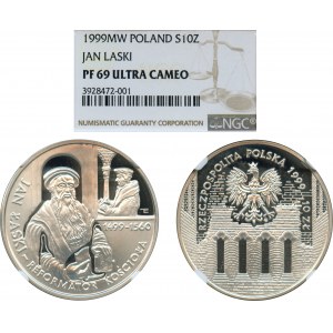 10 złotych 1999, Jan Łaski - NGC PF69 ULTRA CAMEO