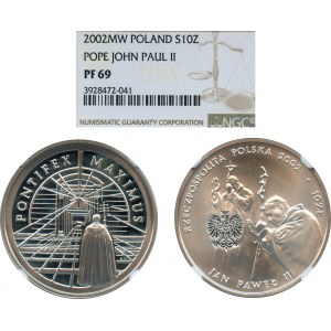 10 złotych 2002, Pontifex Maximus - NGC PF69