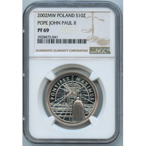 10 złotych 2002, Pontifex Maximus - NGC PF69