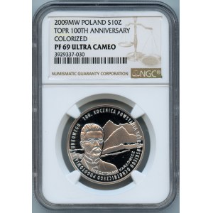 10 złotych 2009, 100-a rocznica powstania TOPR - NGC PF69 ULTRA CAMEO
