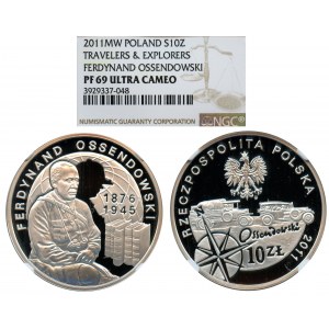 10 złotych 2011, Ferdynand Ossendowski (1876-1945) - NGC PF69 ULTRA CAMEO