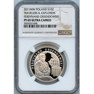 10 złotych 2011, Ferdynand Ossendowski (1876-1945) - NGC PF69 ULTRA CAMEO