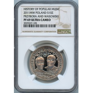 10 złotych 2011, Jeremi Przybora, Jerzy Wasowski - Historia Polskiej Muzyki Rozrywkowej - NGC PF69 ULTRA CAMEO