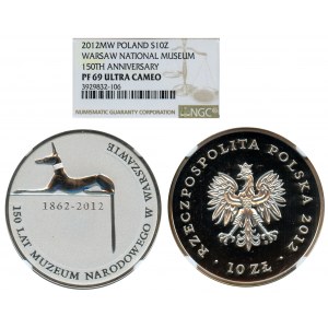 10 złotych 2012, 150 lat Muzeum Narodowego w Warszawie - NGC PF69 ULTRA CAMEO